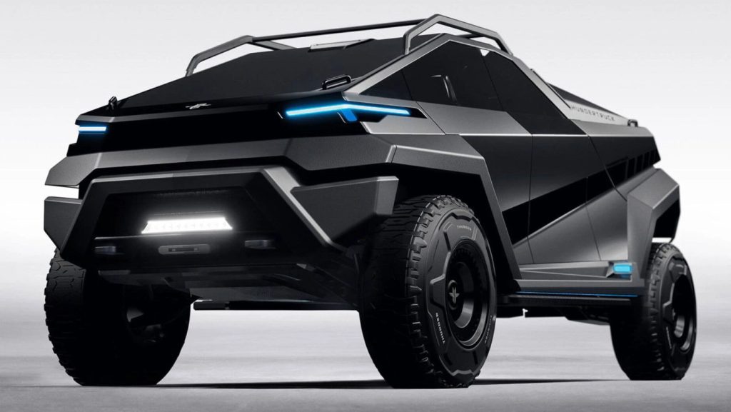 Thundertruck electric offroad vehicle 6x6 allwheel drive, 900 km