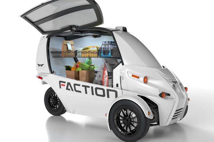 Arcimoto unveiled a three-wheeled, unmanned shuttle for last-mile delivery.